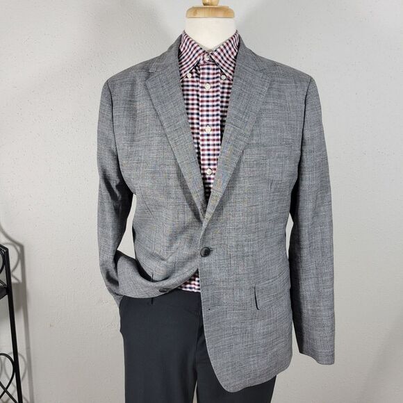 Fairlane Men's Sport Coat Blazer Two Button‎ Black+ Grey Houndstooth Large - Picture 1 of 16